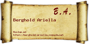 Berghold Ariella névjegykártya